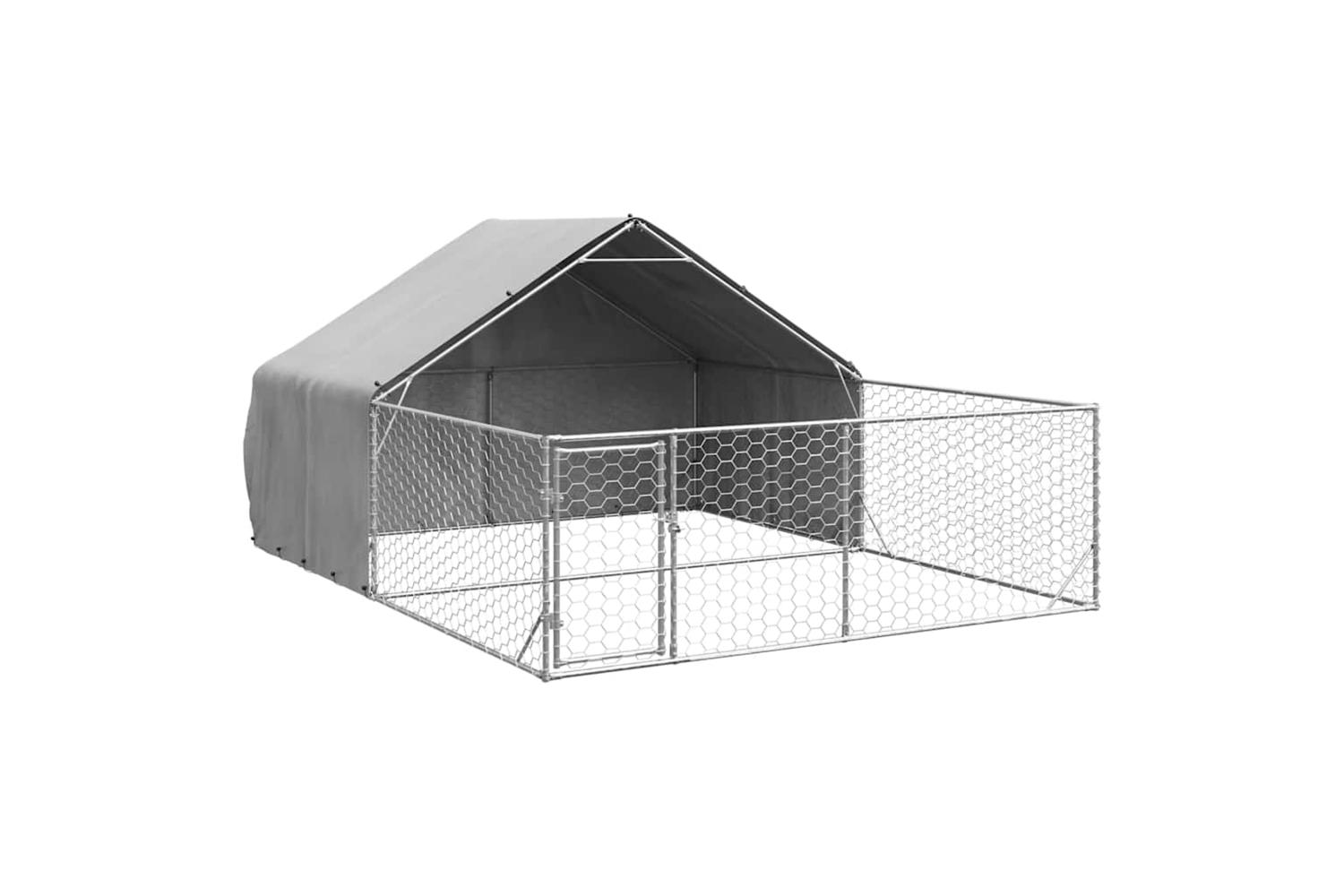 Outdoor Dog Kennel With Run 5x3x19 M Galvanised Steel