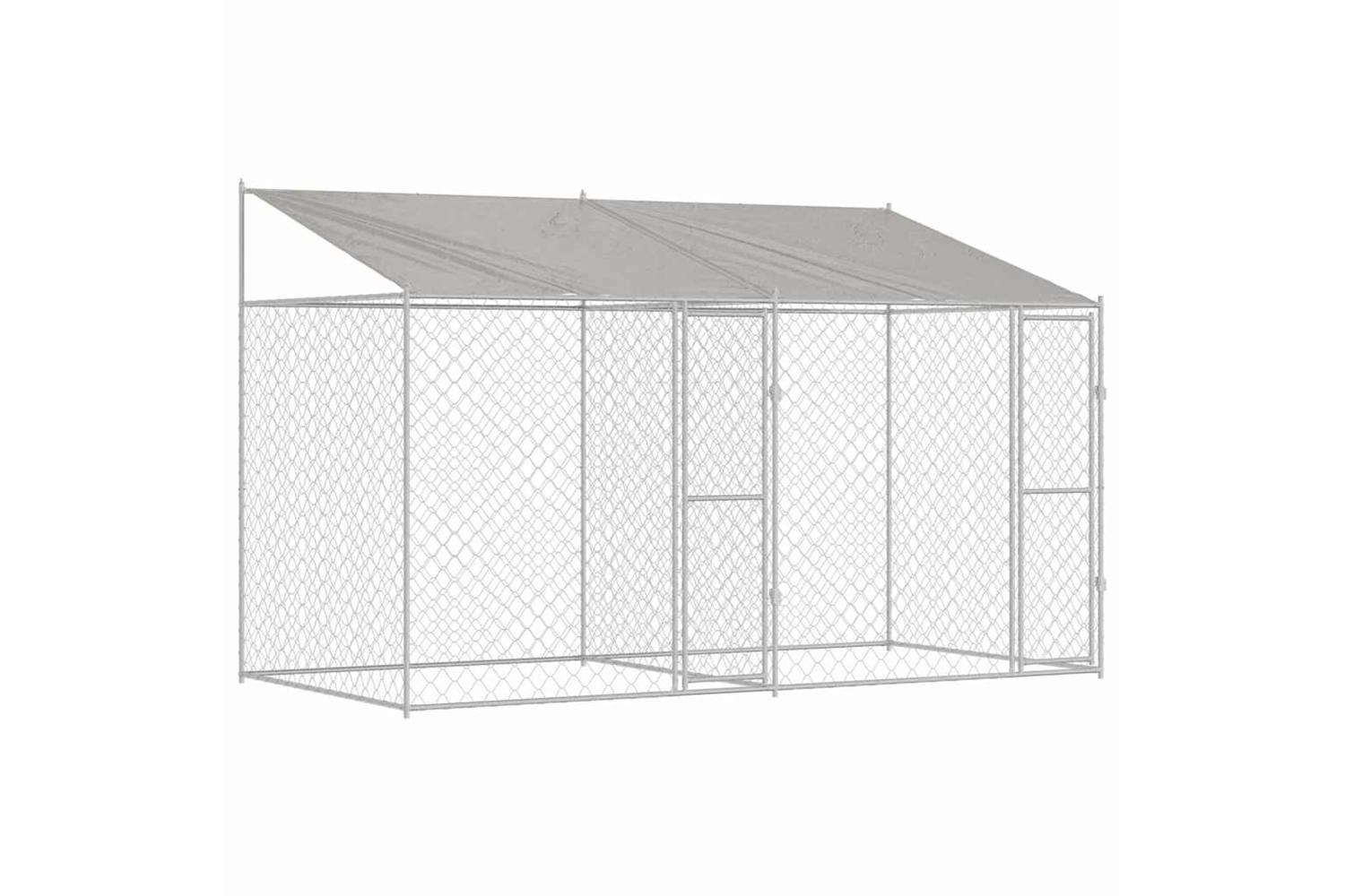 Dog Cage Silver 400 X 200 X 256 Cm Galvanised Steel