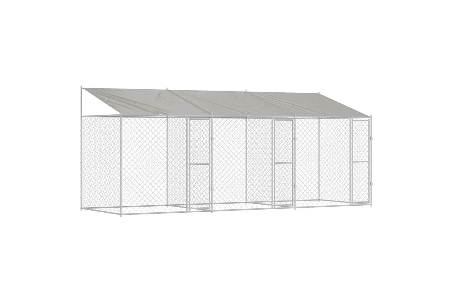 Dog Cage Silver 600 X 200 X 256 Cm Galvanised Steel