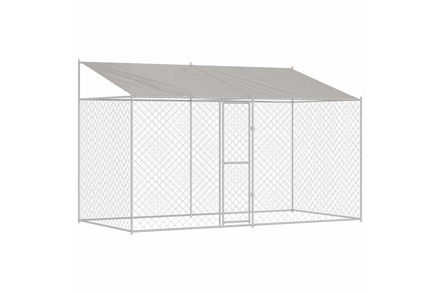 Dog Cage Silver 400 X 200 X 256 Cm Galvanised Steel