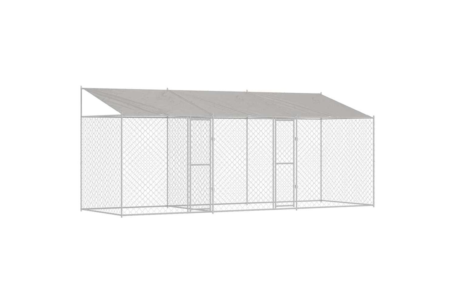 Dog Cage Silver 600 X 200 X 256 Cm Galvanised Steel