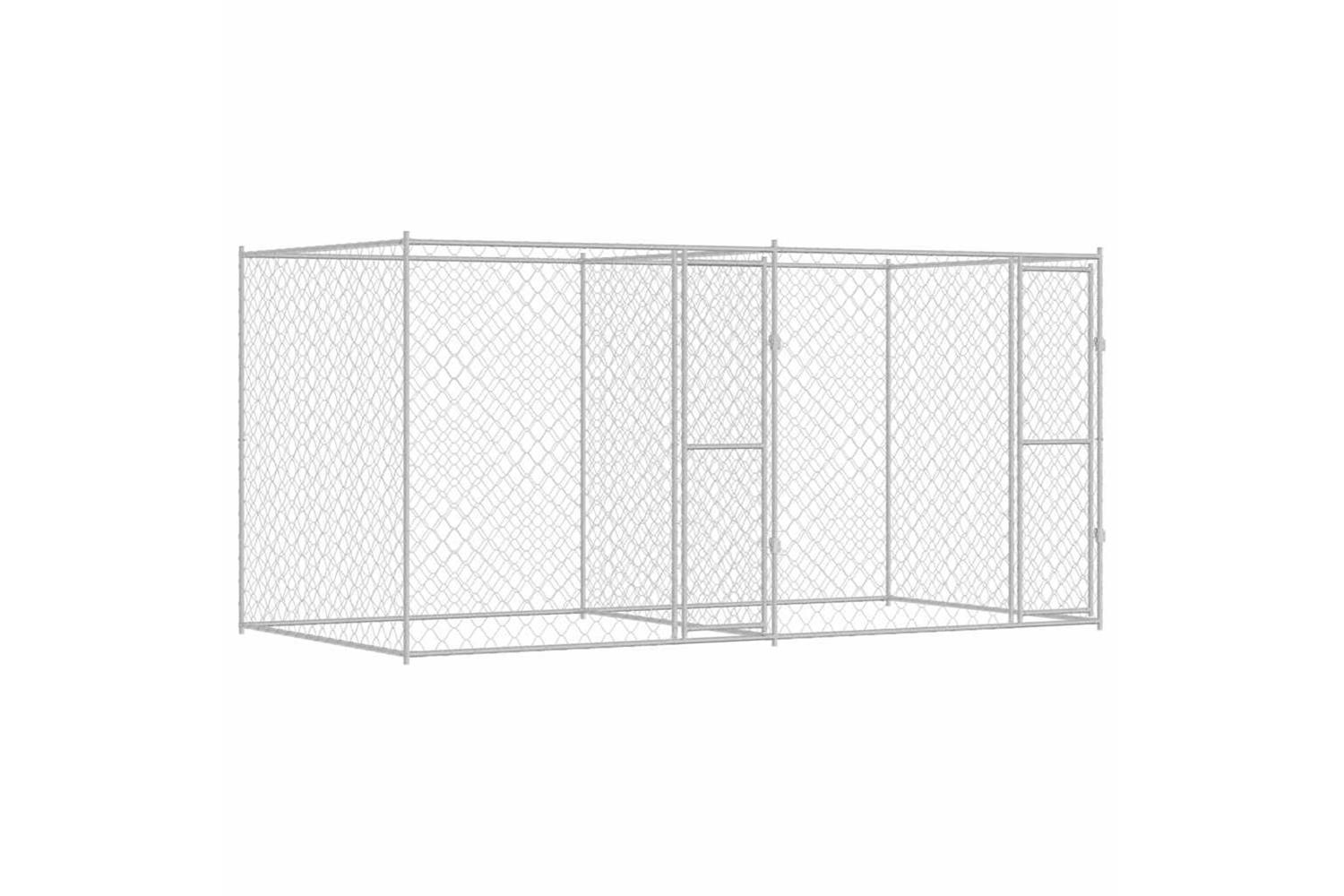 Dog Cage Silver 400 X 200 X 200 Cm Galvanised Steel