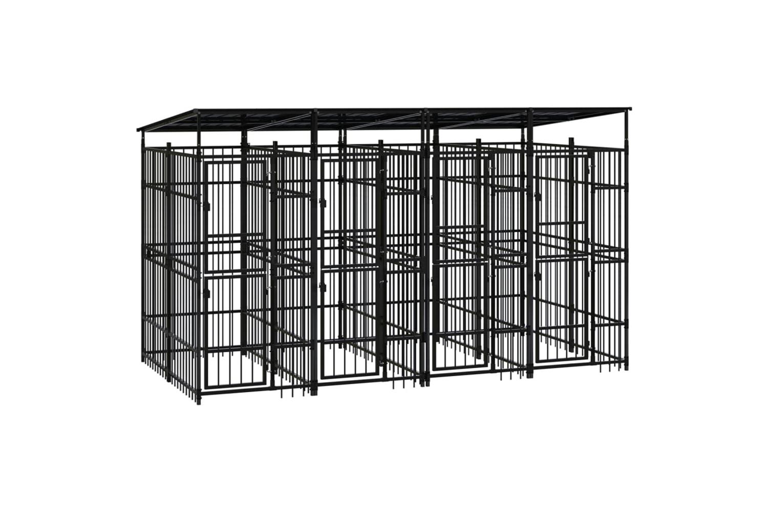 Outdoor Dog Kennel With Roof Steel 737 M