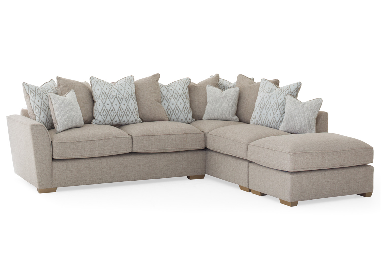 Fantasia Corner Sofa | Pillow Back | Footstool | Beige