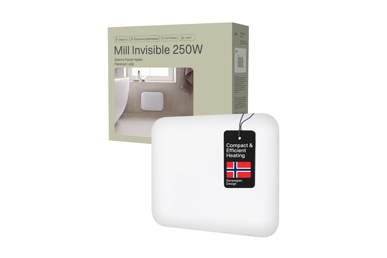 Mill 250W Invisible Panel Heater | 122-IB250 | White