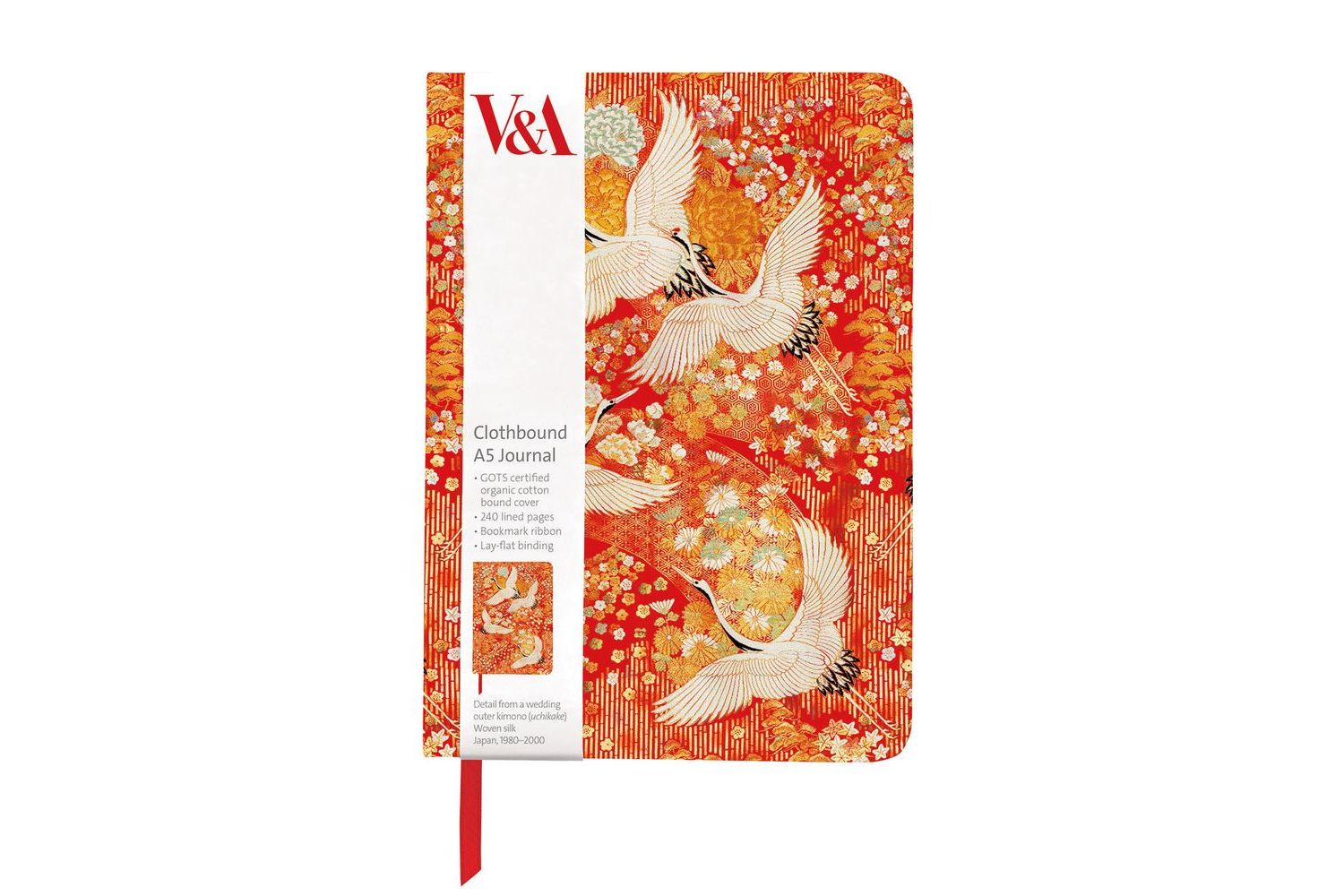 Cloth A5 Journals - Kimono Cranes - Gift Stationery