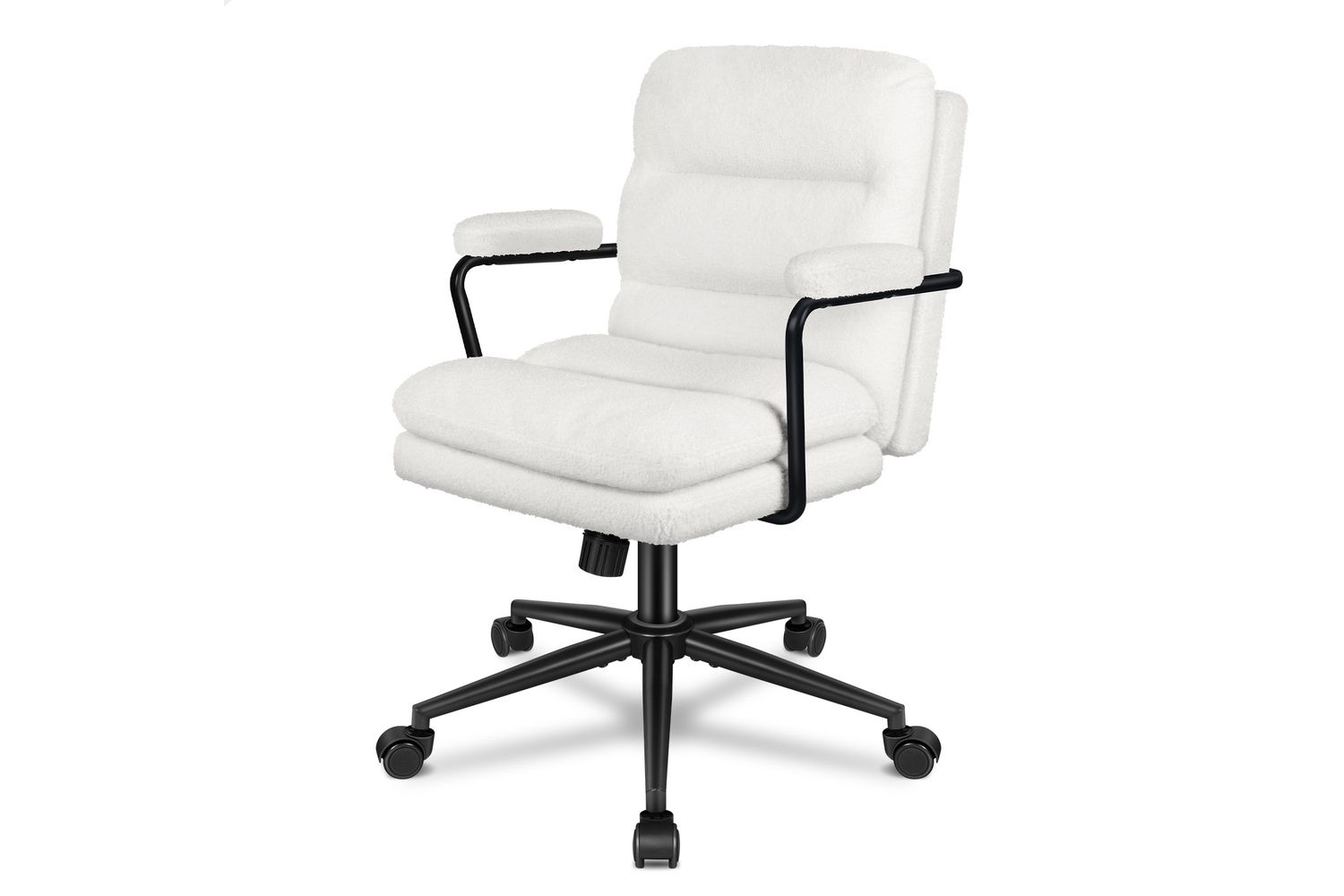 Office Chair Ergonomic Executive Computer Work Seat Boucle White | Office Chair