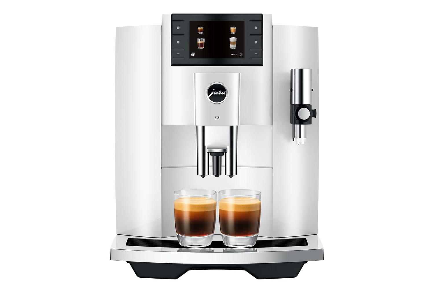 Jura E8 Bean To Cup Coffee Machine | 15662 | Piano White