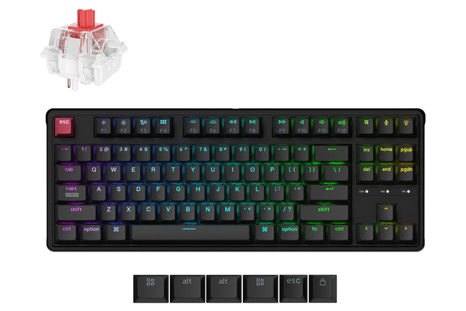 Keychron C3 Pro 8K QMK Wired Custom Mechanical Keyboard | C3PX-H1-UK