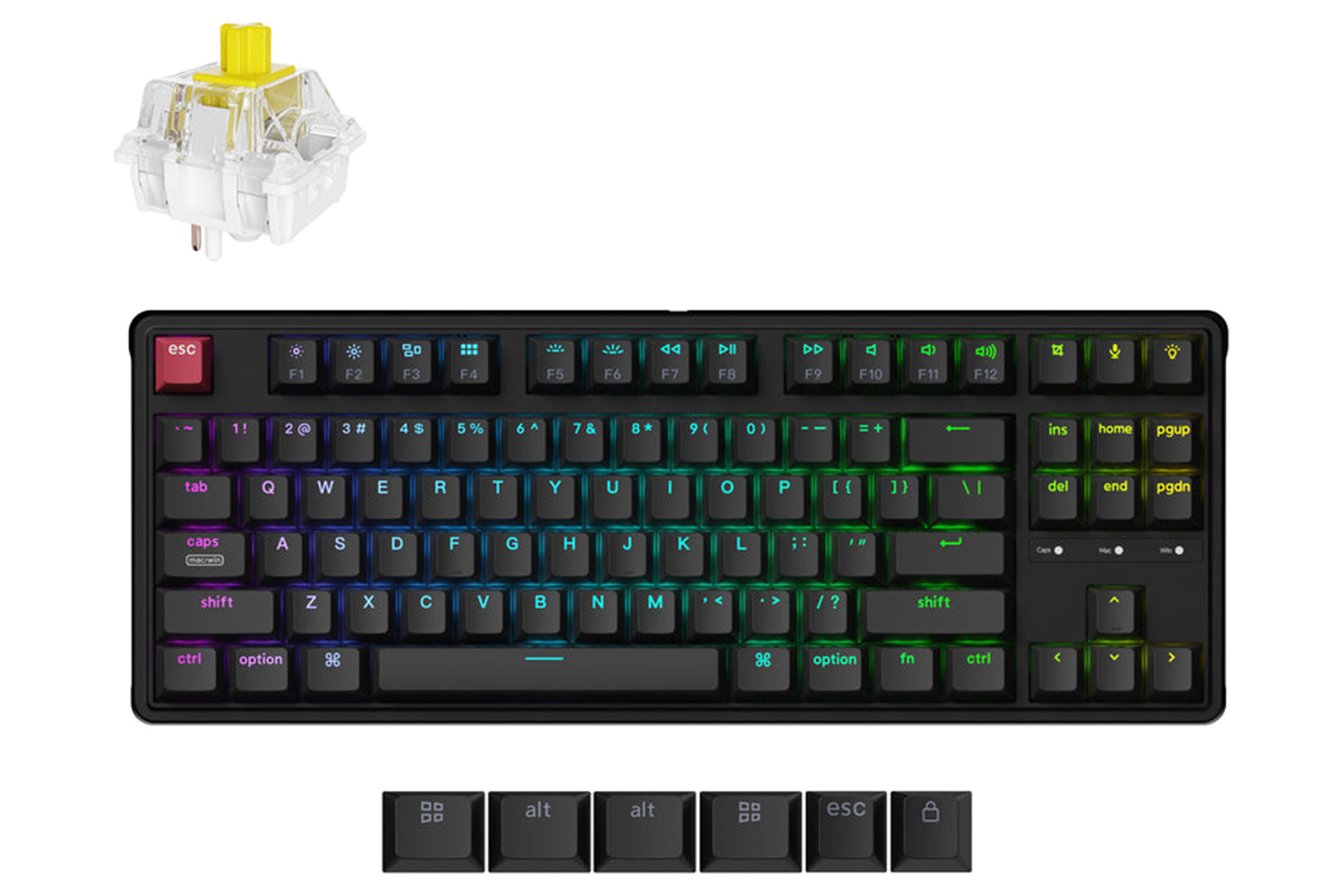 Keychron C3 Pro 8K QMK Wired Custom Mechanical Keyboard | C3PX-H4-UK
