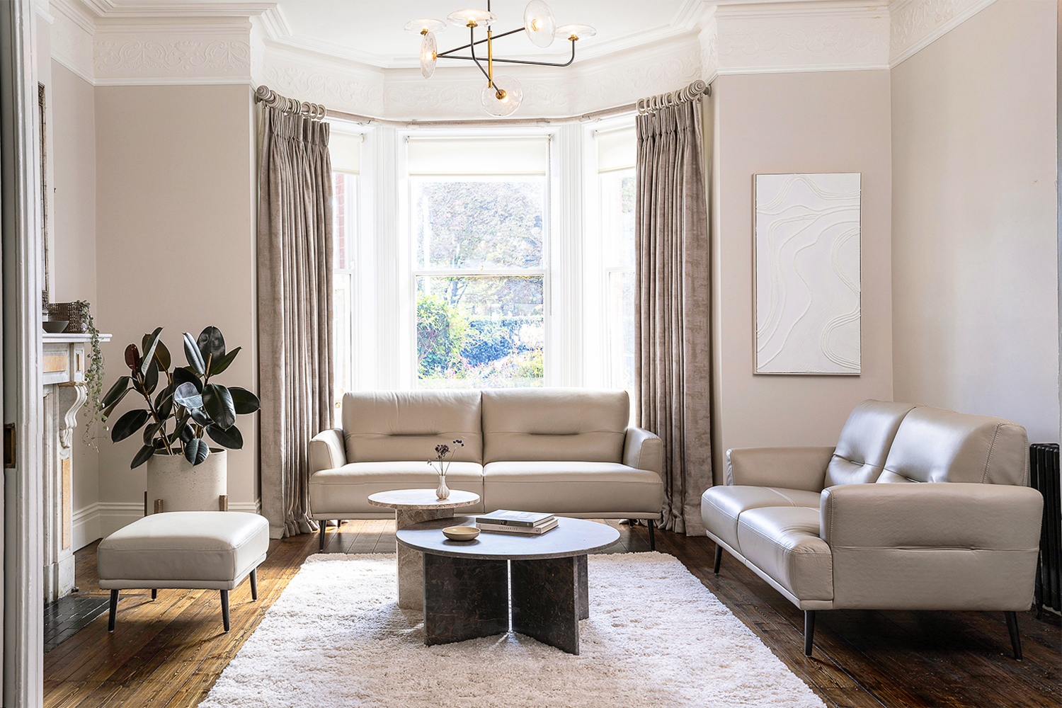 Orio 2 Seater Sofa | Leather | Dove