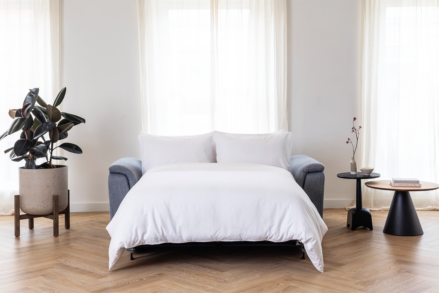 Rubra 2 Seater Sofa Bed | Grey