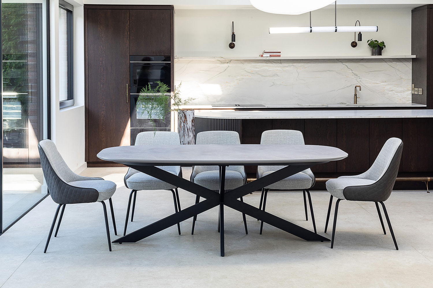 Sadie Oval Dining Table | 200 cm | Grey