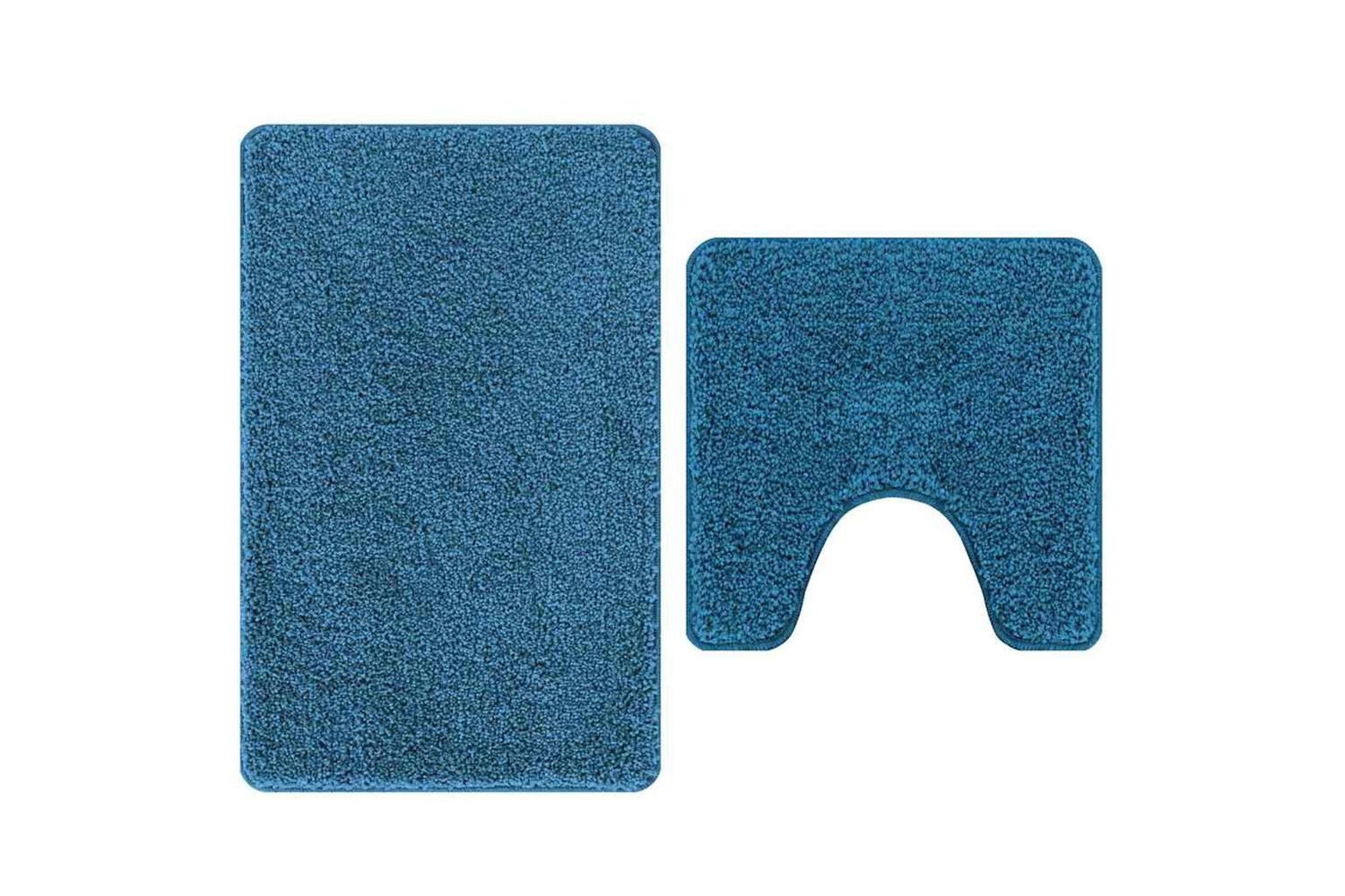 Anti-slip Bath Mat Set 2 Pcs Blue Pp