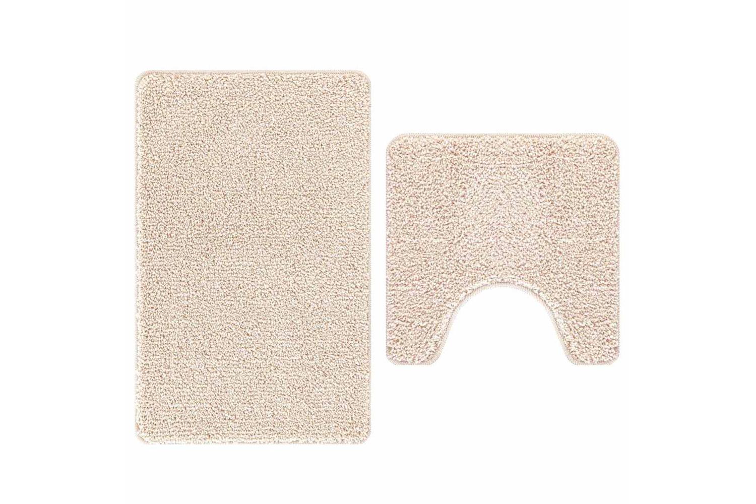 Anti-slip Bath Mat Set 2 Pcs Cream Pp
