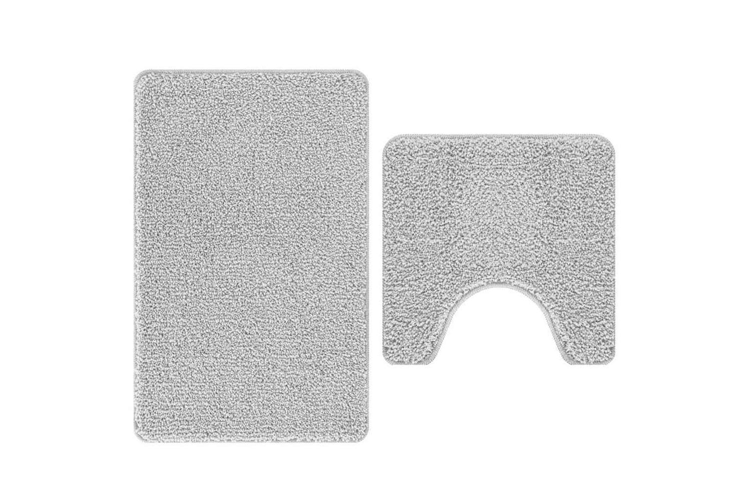 Anti-slip Bath Mat Set 2 Pcs Grey Pp