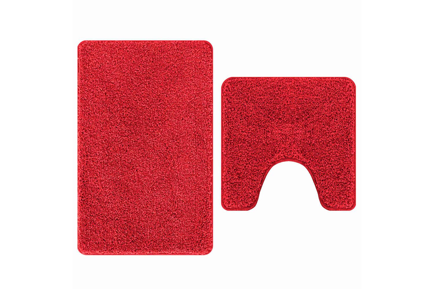 Anti-slip Bath Mat Set 2 Pcs Red Pp