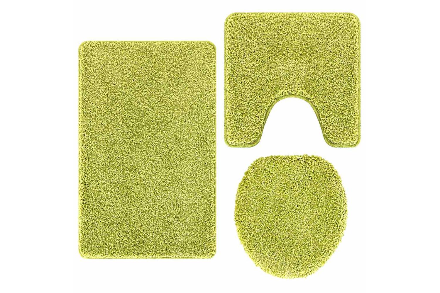 Anti-slip Bath Mat Set 3 Pcs Green Pp