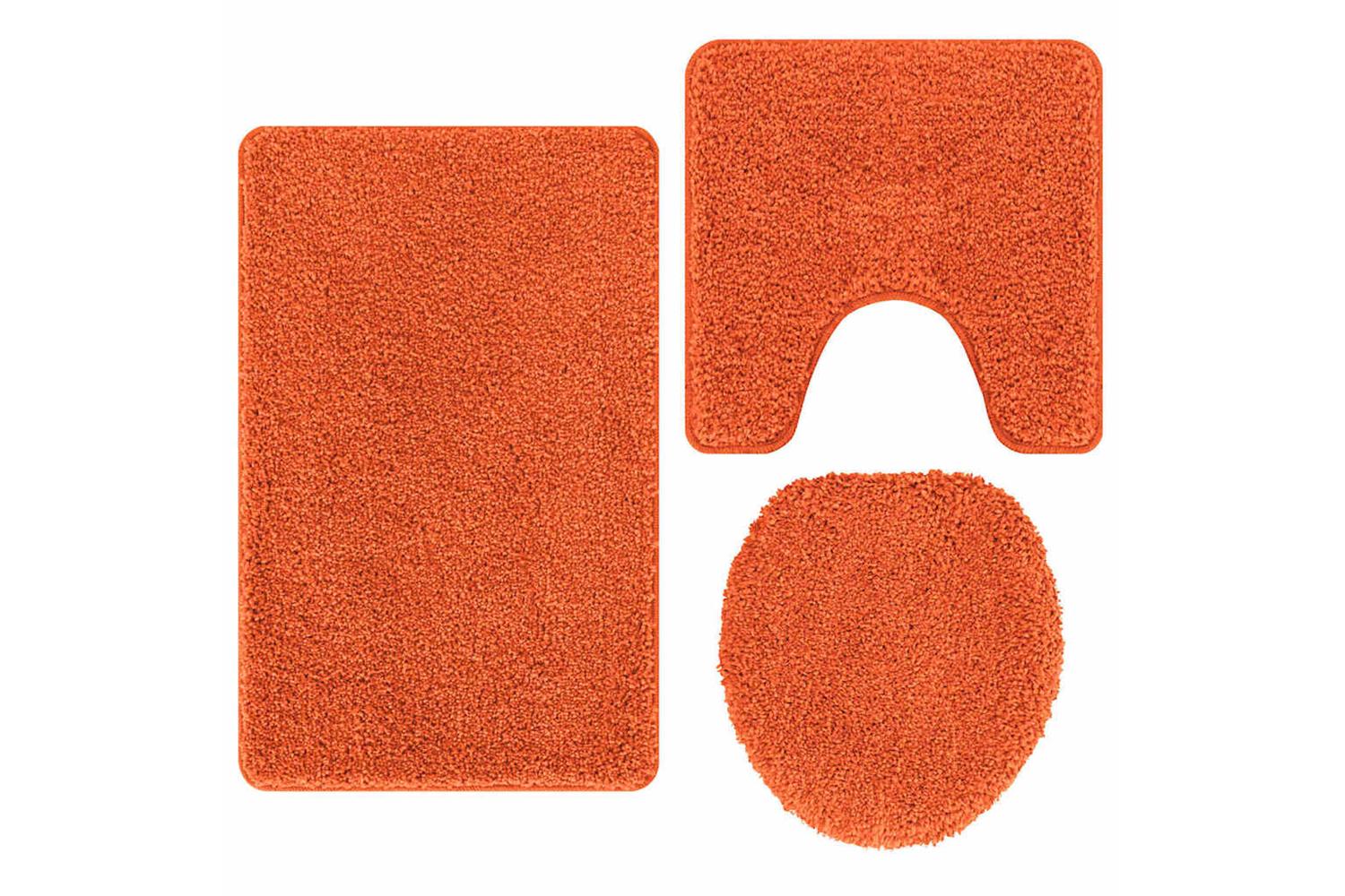 Anti-slip Bath Mat Set 3 Pcs Orange Pp