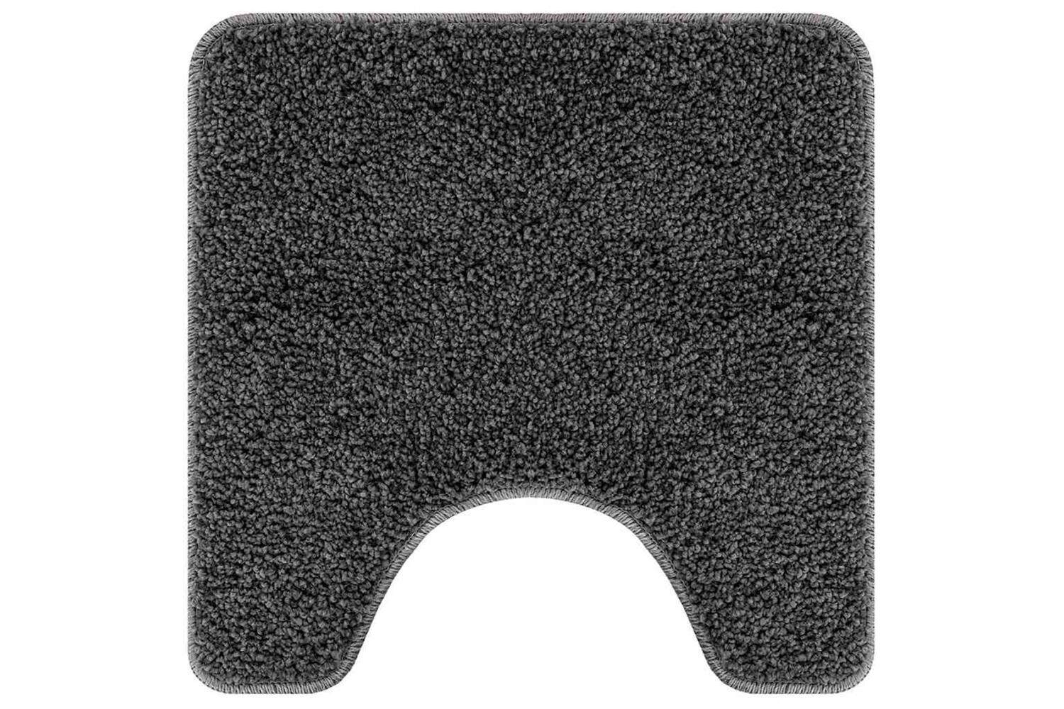 Anti-slip Bath Mat With Toilet Cut Dark Grey 50 X 50 Cm Pp