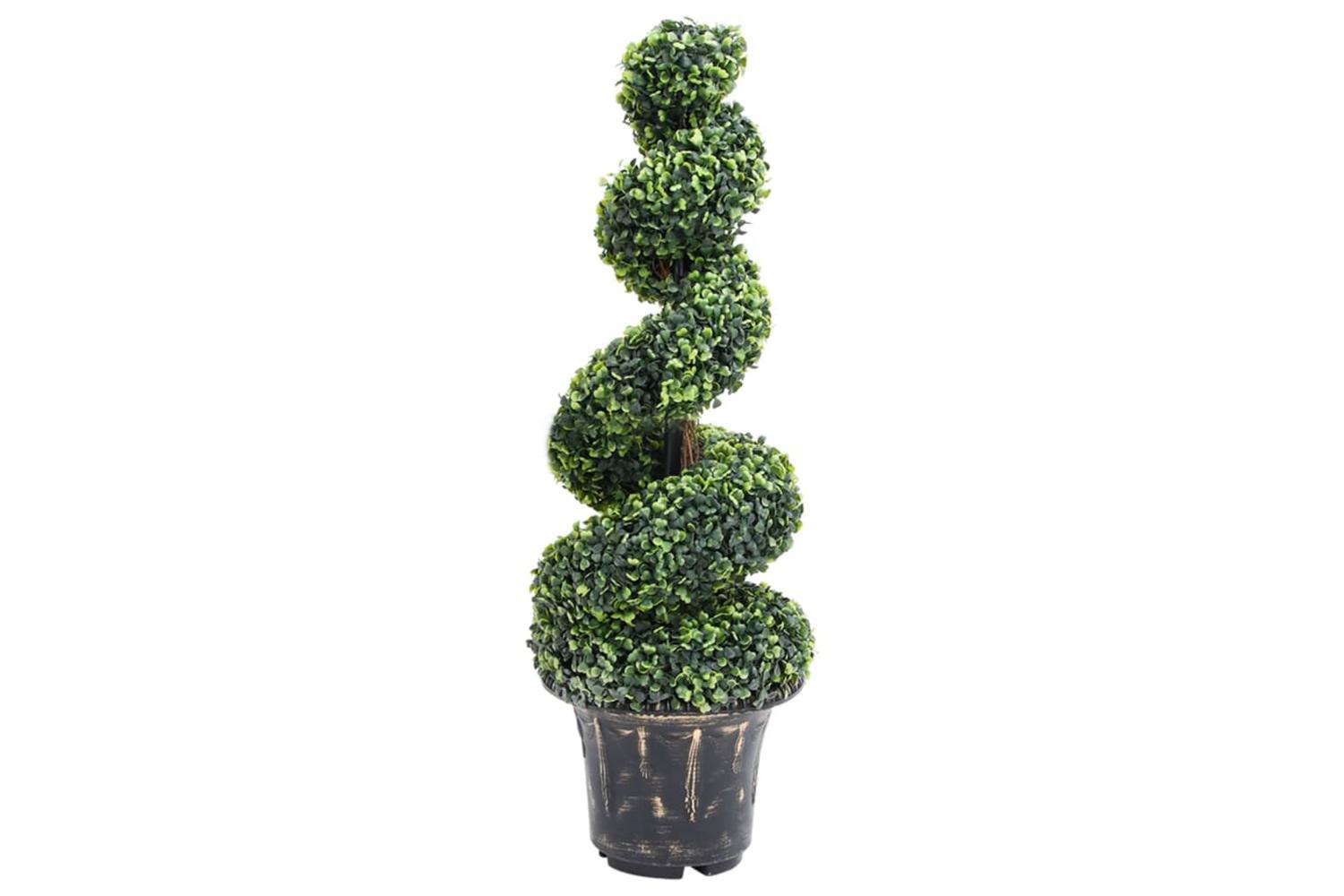 Artificial Boxwood Spiral Plant With Pot Green 100 Cm