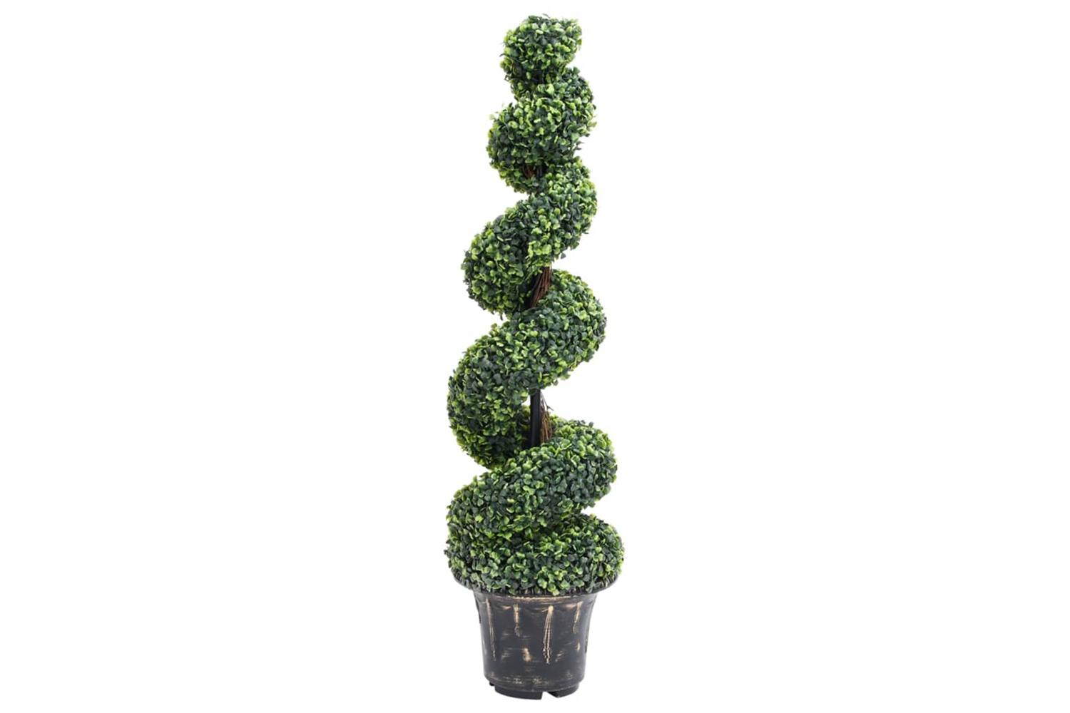 Artificial Boxwood Spiral Plant With Pot Green 117 Cm