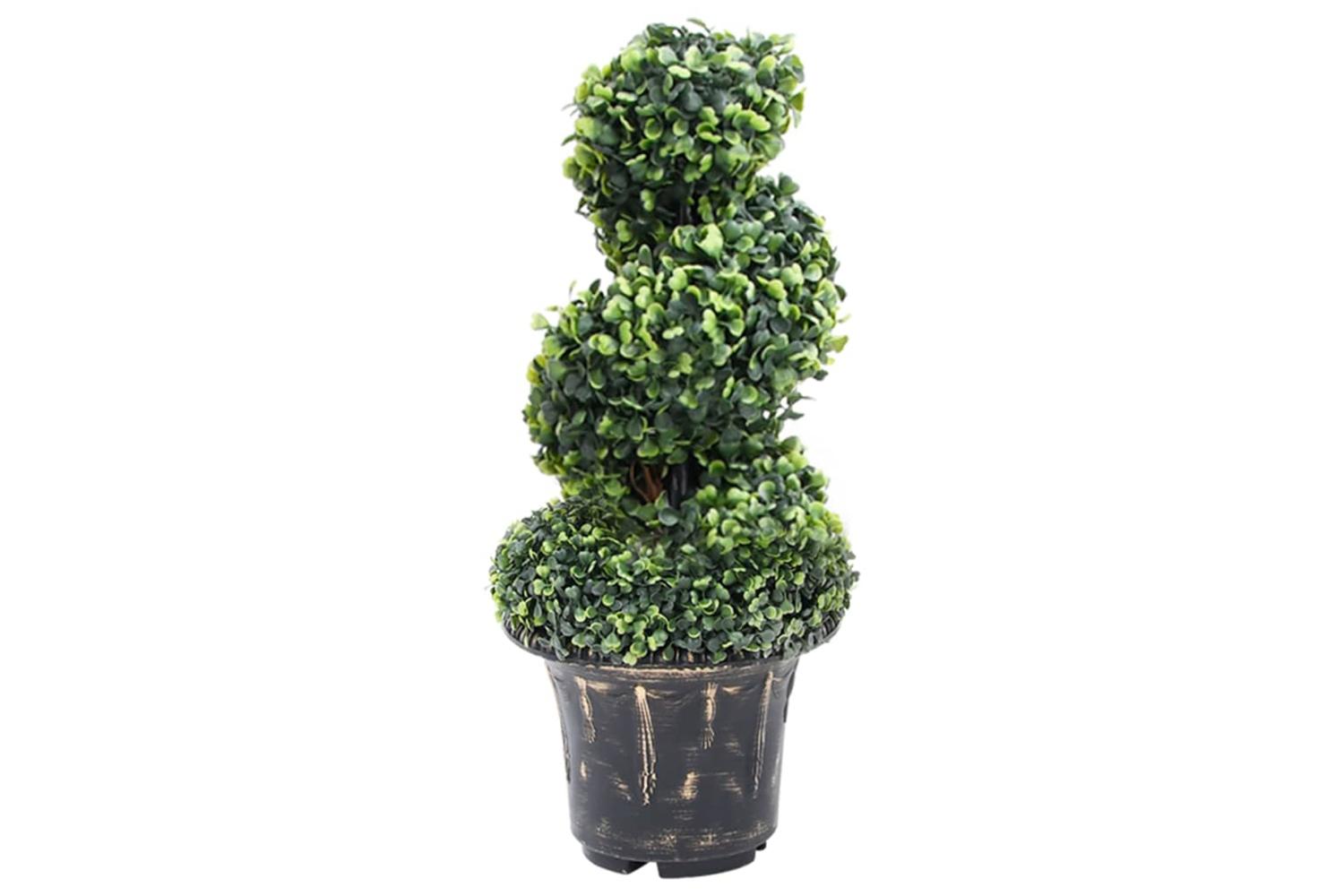 Artificial Boxwood Spiral Plant With Pot Green 59 Cm