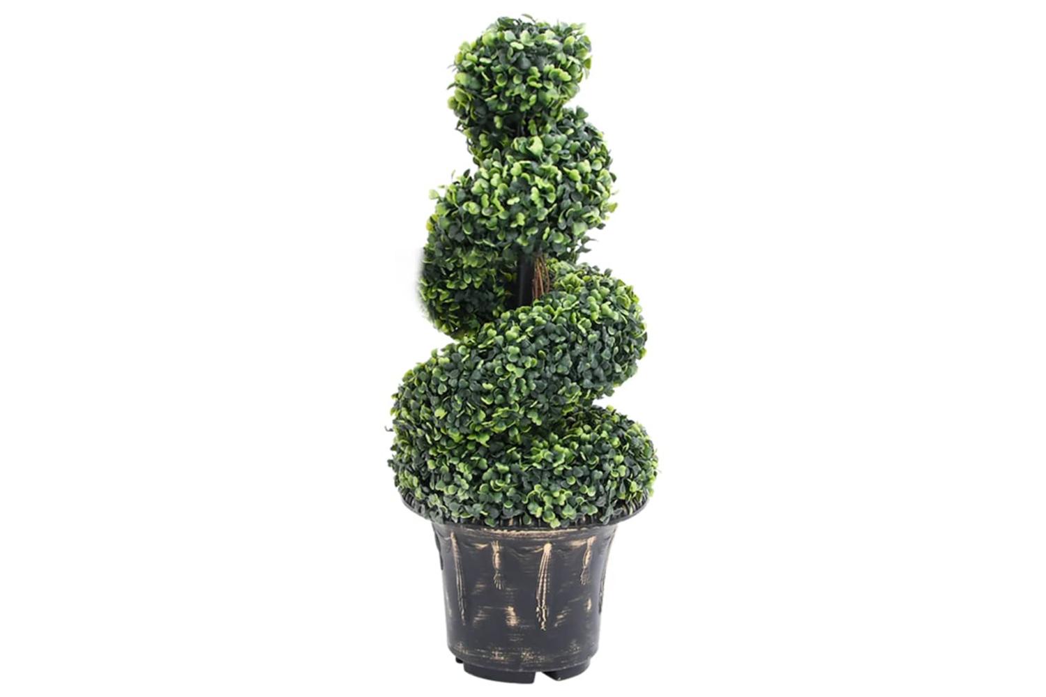 Artificial Boxwood Spiral Plant With Pot Green 89 Cm