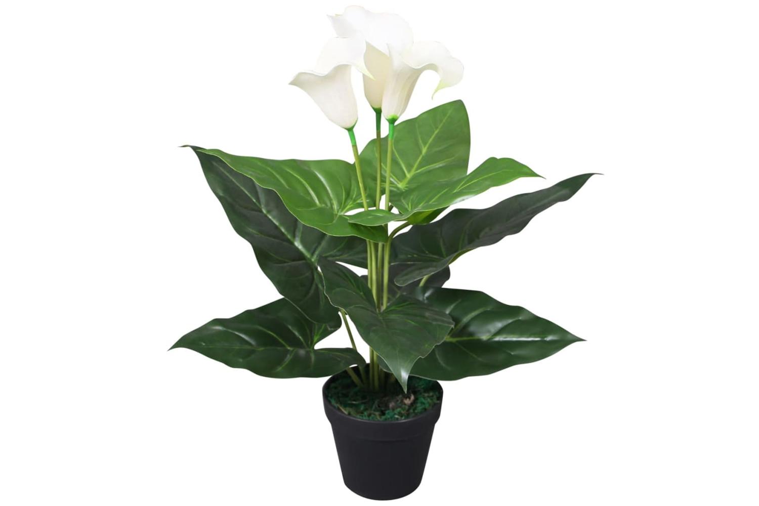 Artificial Calla Lily Plant With Pot 45 Cm White