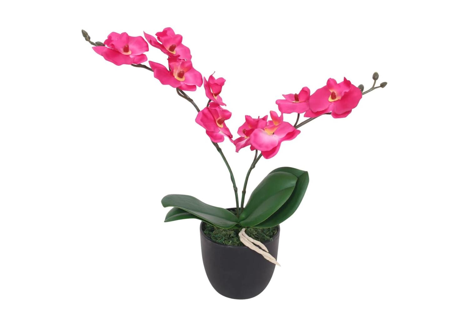Artificial Orchid Plant With Pot 30 Cm Red