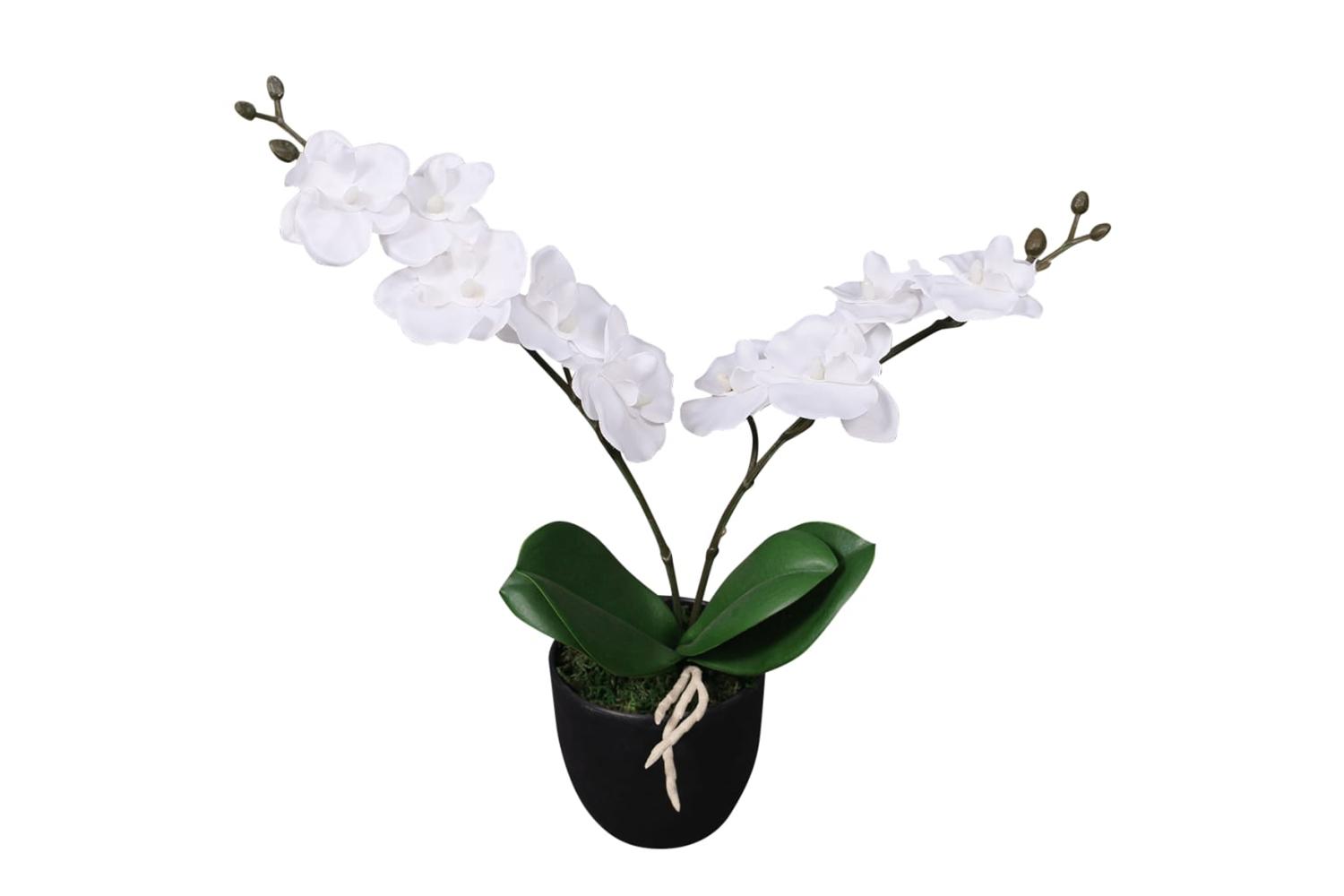 Artificial Orchid Plant With Pot 30 Cm White