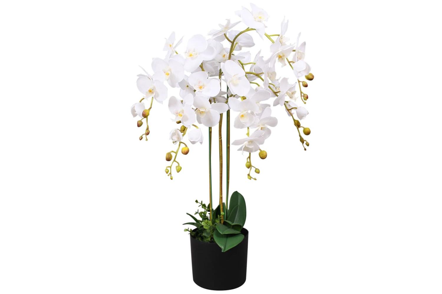 Artificial Orchid Plant With Pot 75 Cm White