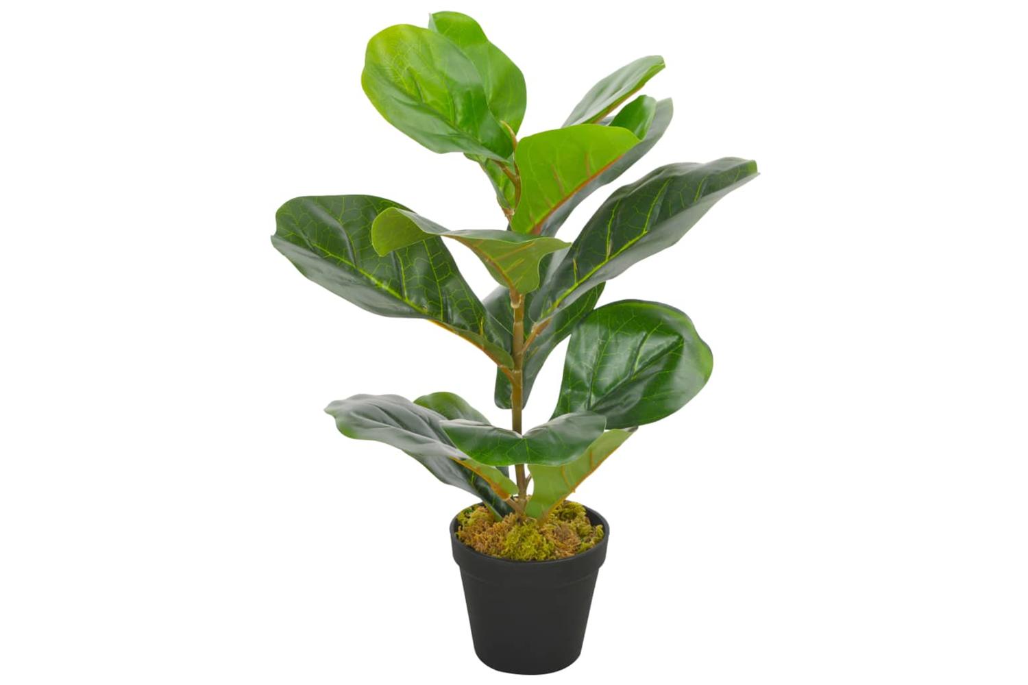 Artificial Plant Fiddle Leaves With Pot Green 45 Cm
