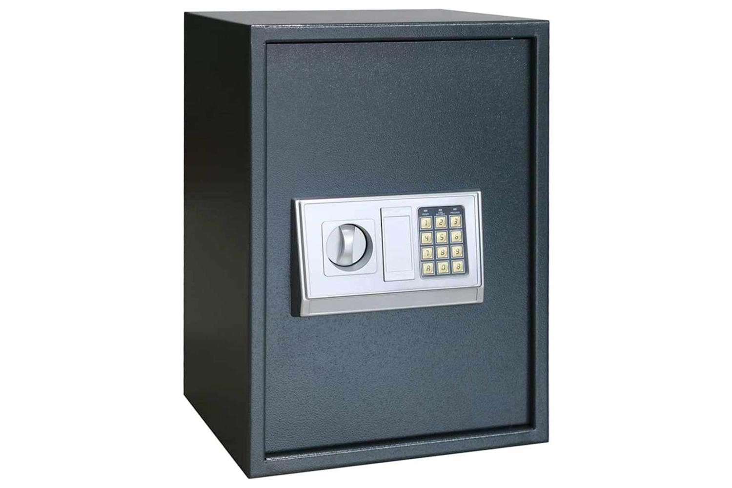Digital Safe With Lock Dark Grey 35 X 31 X 50 Cm Steel