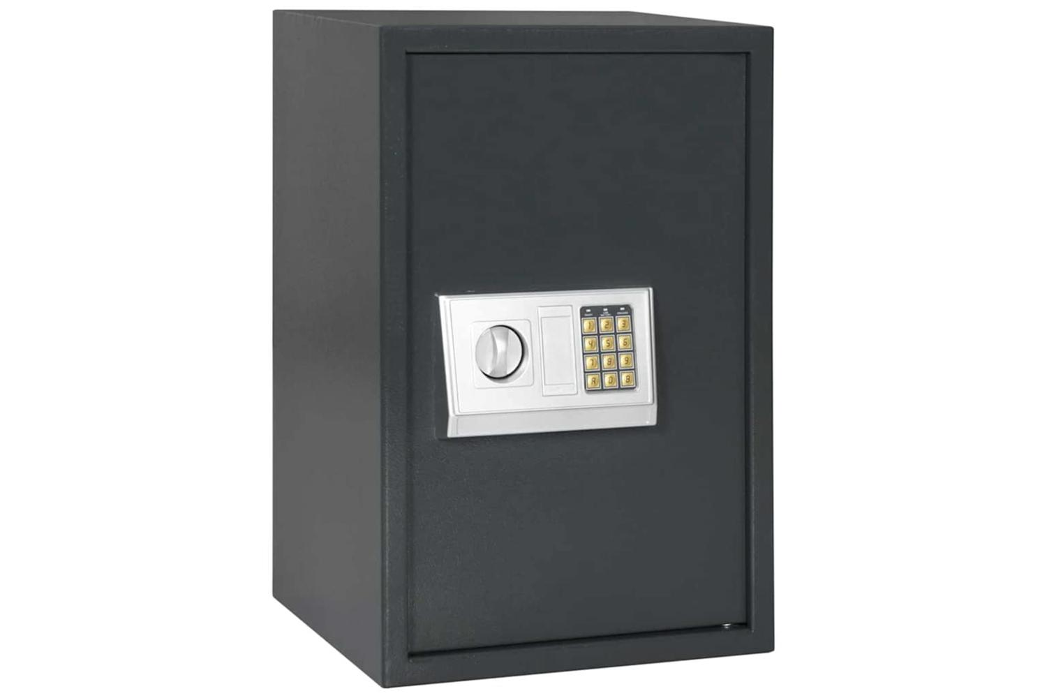 Digital Safe With Lock Dark Grey 40 X 35 X 60 Cm Steel