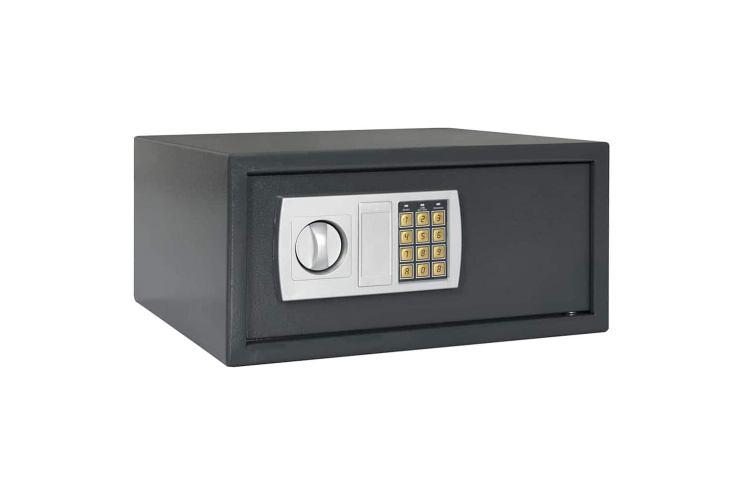 Digital Safe With Lock Dark Grey 42 X 37 X 20 Cm Steel