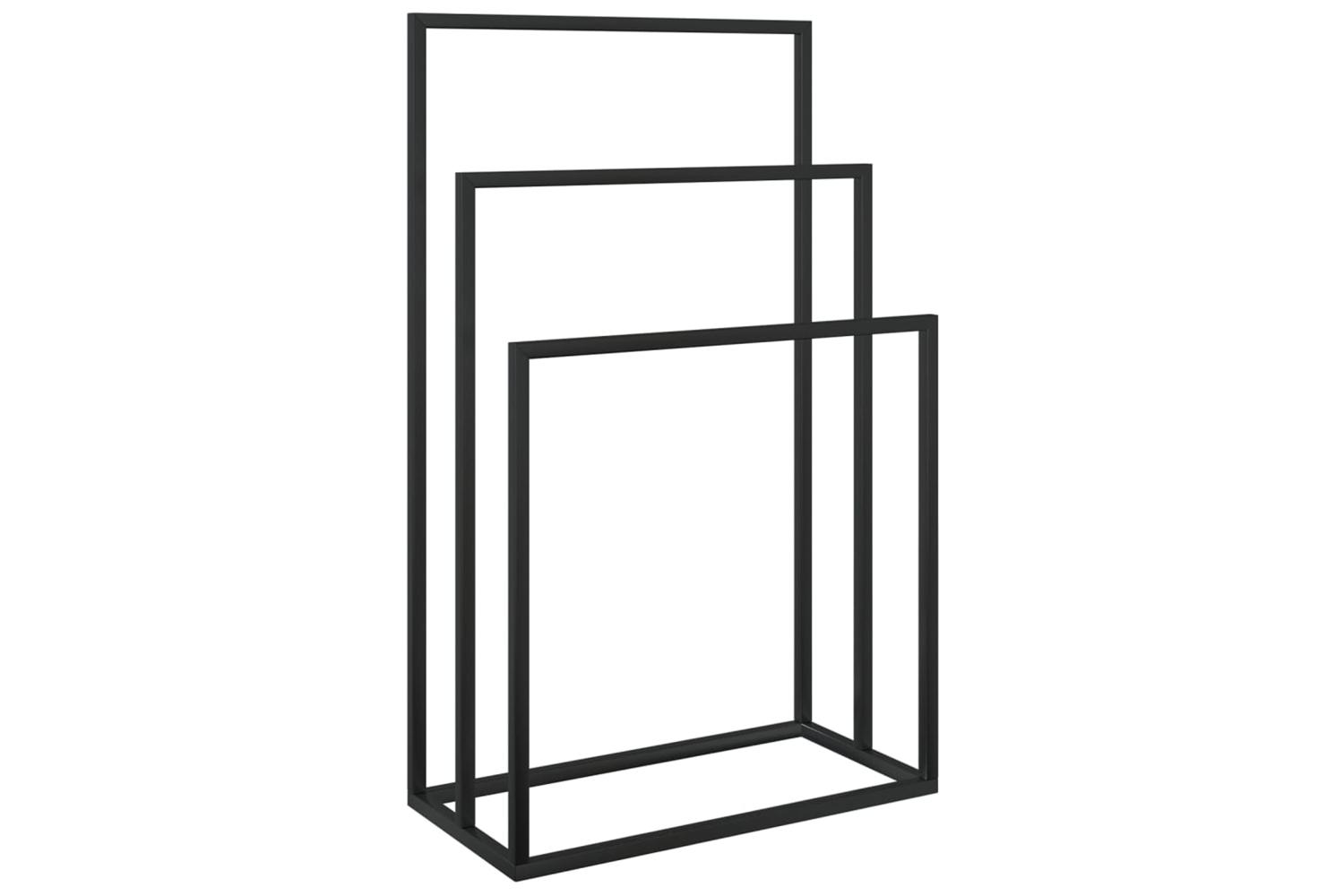 Freestanding Towel Rack Black 48x24x79 Cm Iron