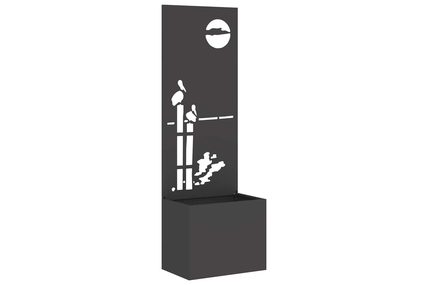 Garden Privacy Screen Black 50 X 140 Cm Cold-rolled Steel