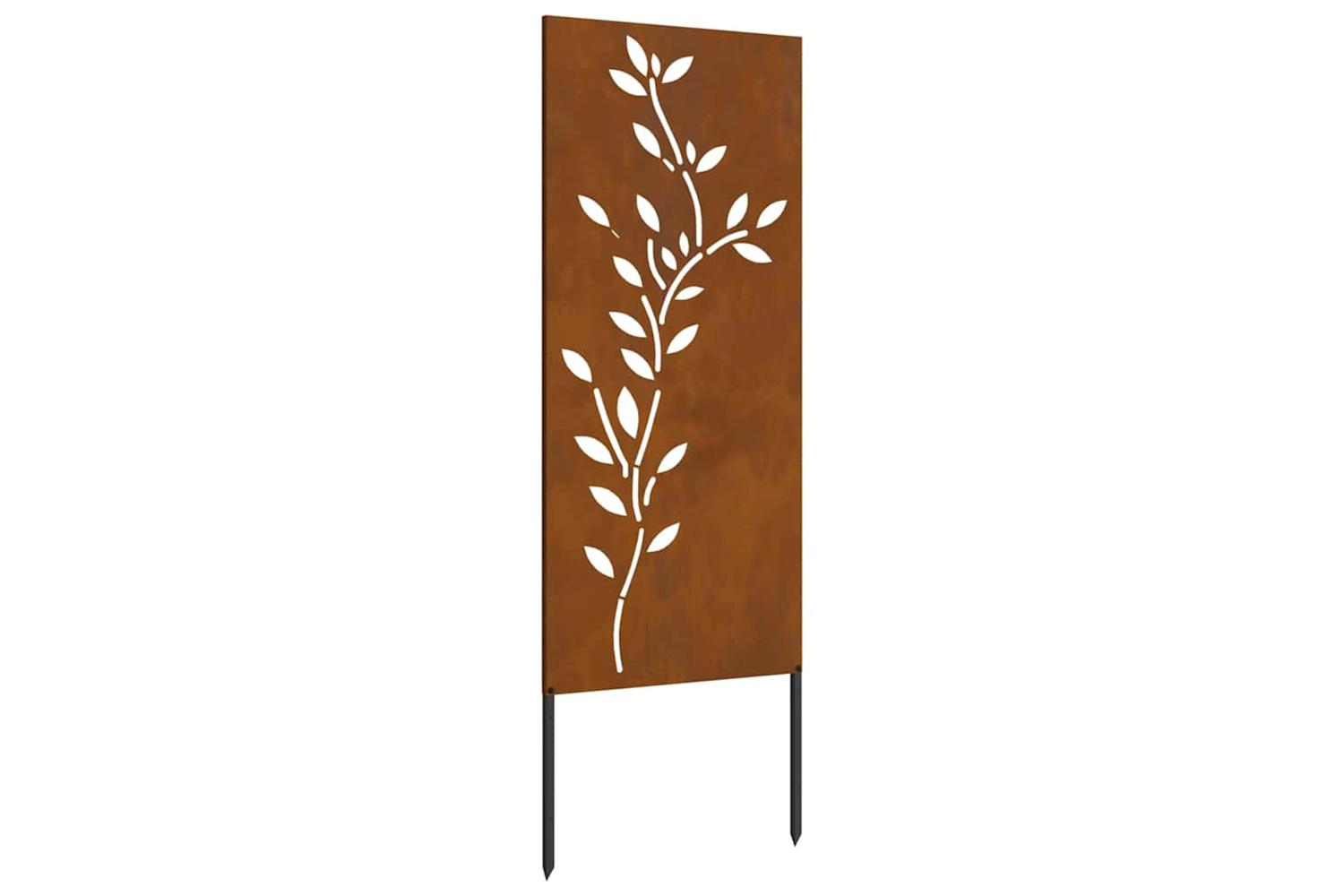 Garden Privacy Screen Floral Rusty 50 X140cm Weathering Steel
