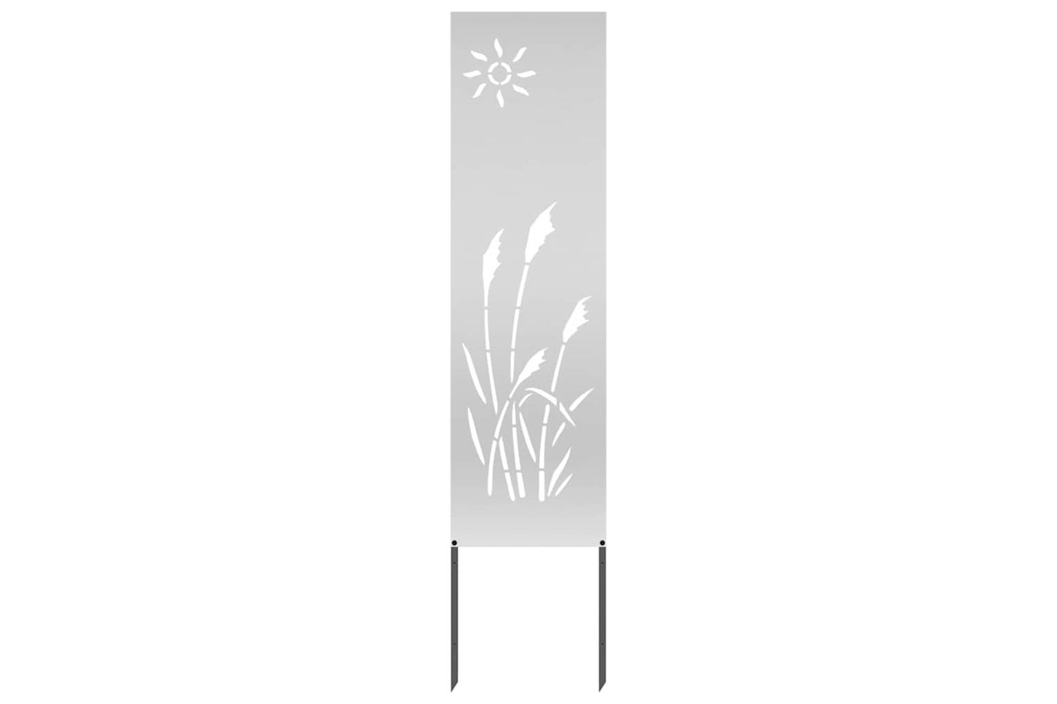 Garden Privacy Screen Silver 32 X140cm Galvanised Steel