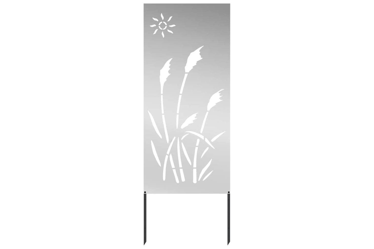 Garden Privacy Screen Silver 50 X140cm Galvanised Steel