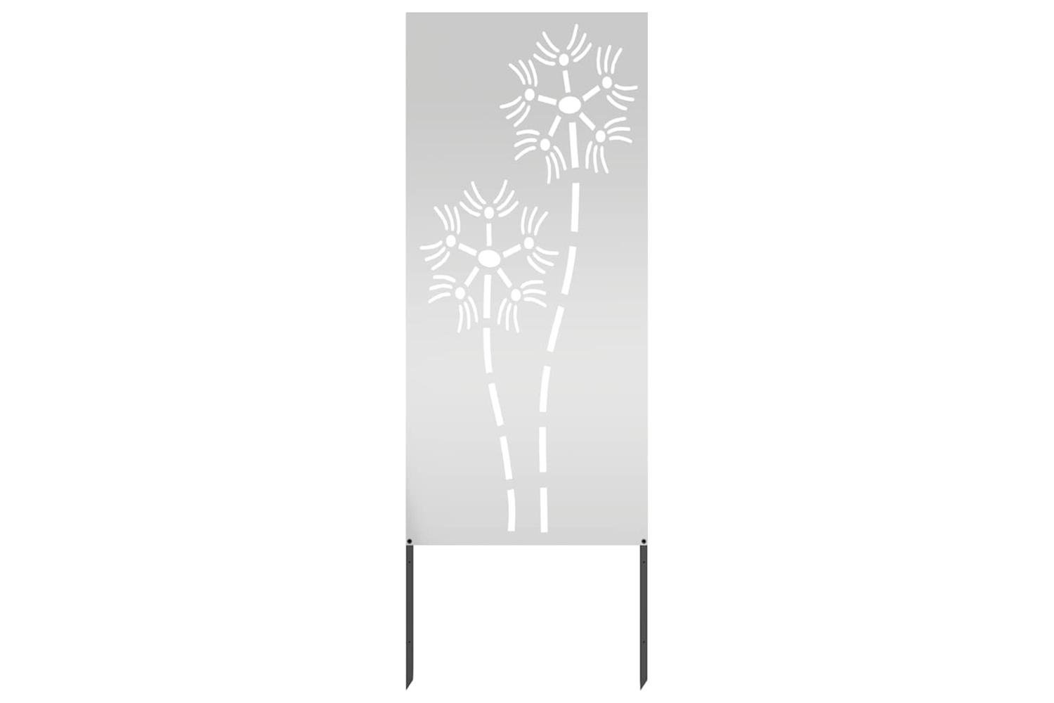 Garden Privacy Screen Silver 50 X140cm Galvanised Steel