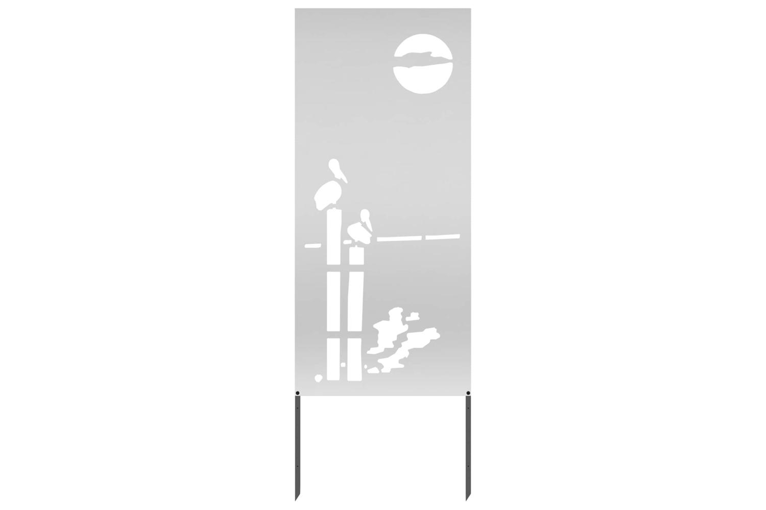 Garden Privacy Screen Silver 50 X140cm Galvanised Steel