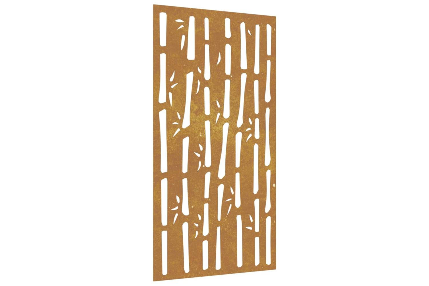 Garden Wall Decoration 105x55 Cm Corten Steel Bamboo Design