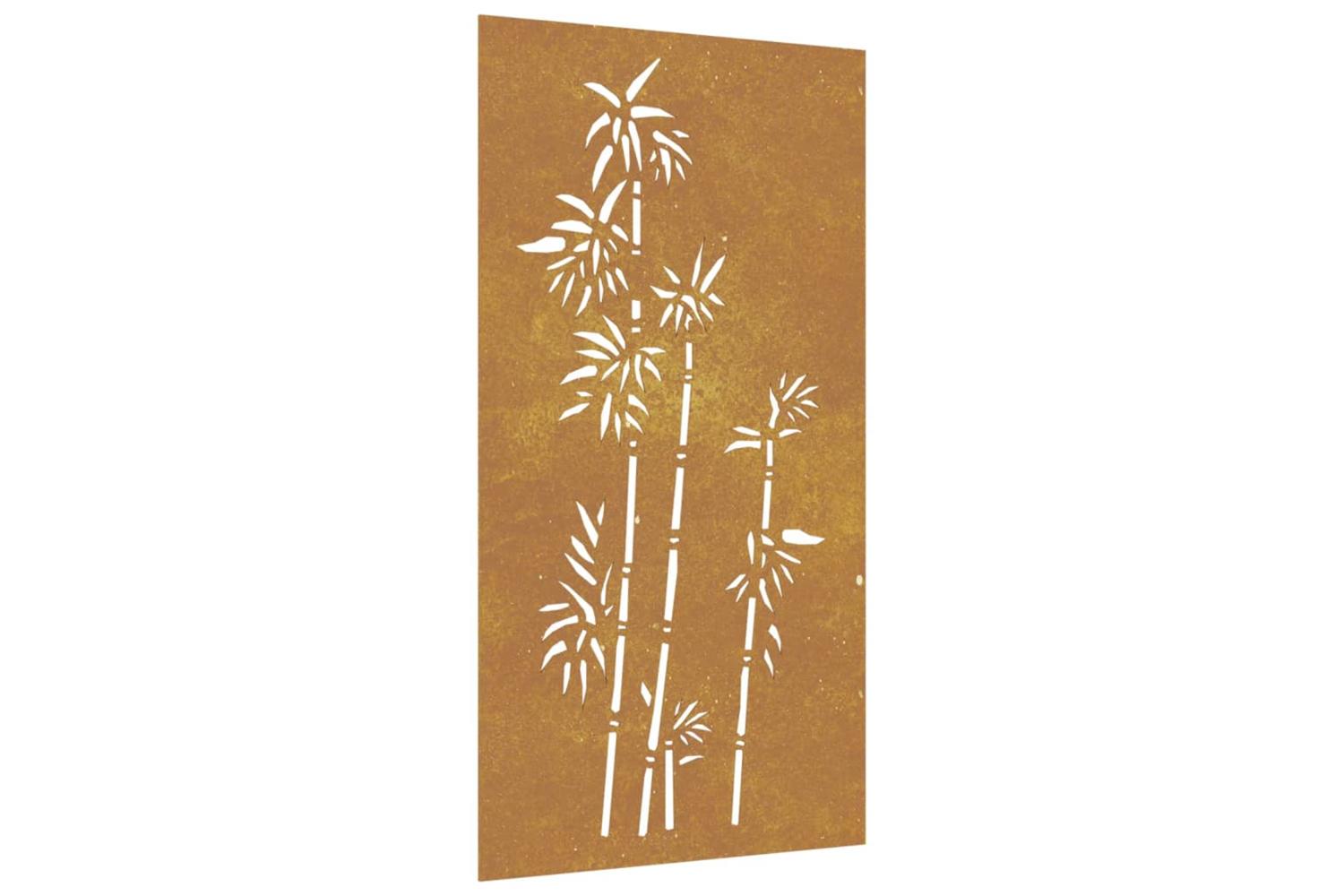 Garden Wall Decoration 105x55 Cm Corten Steel Bamboo Design