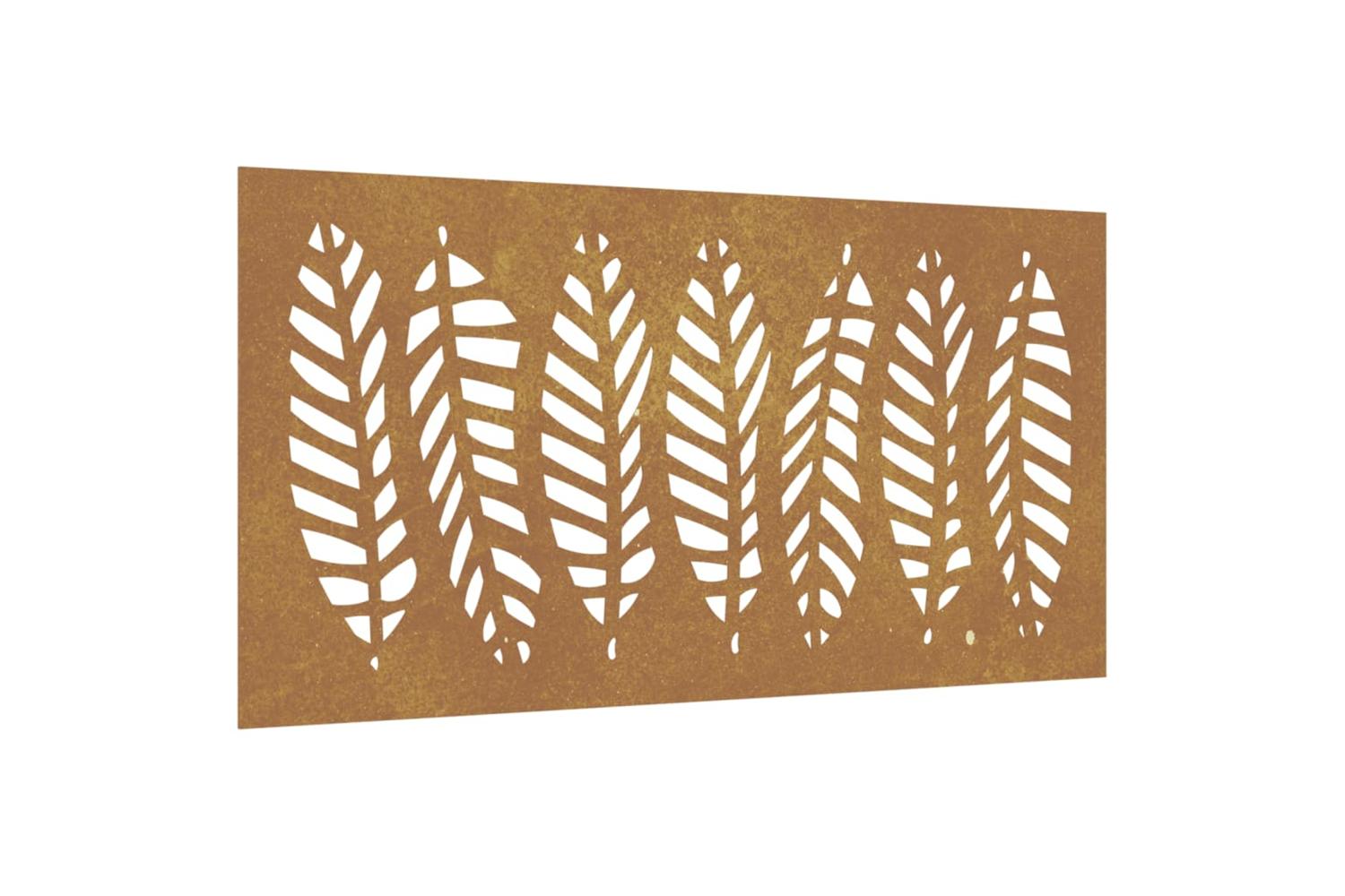 Garden Wall Decoration 105x55 Cm Corten Steel Leaf Design