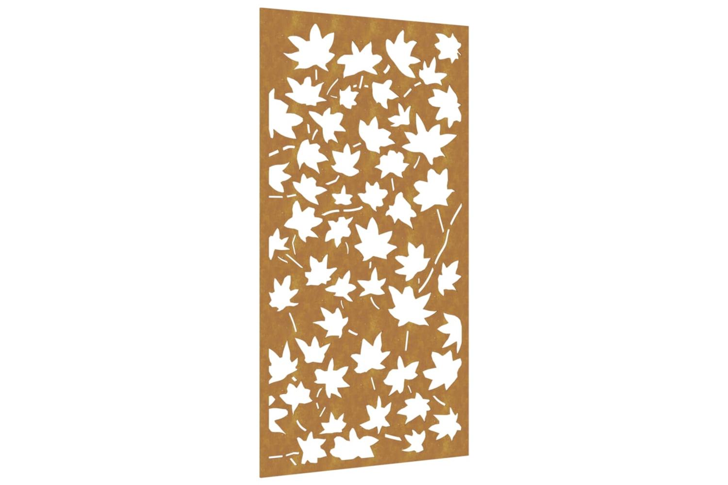 Garden Wall Decoration 105x55 Cm Corten Steel Maple Leaf Design