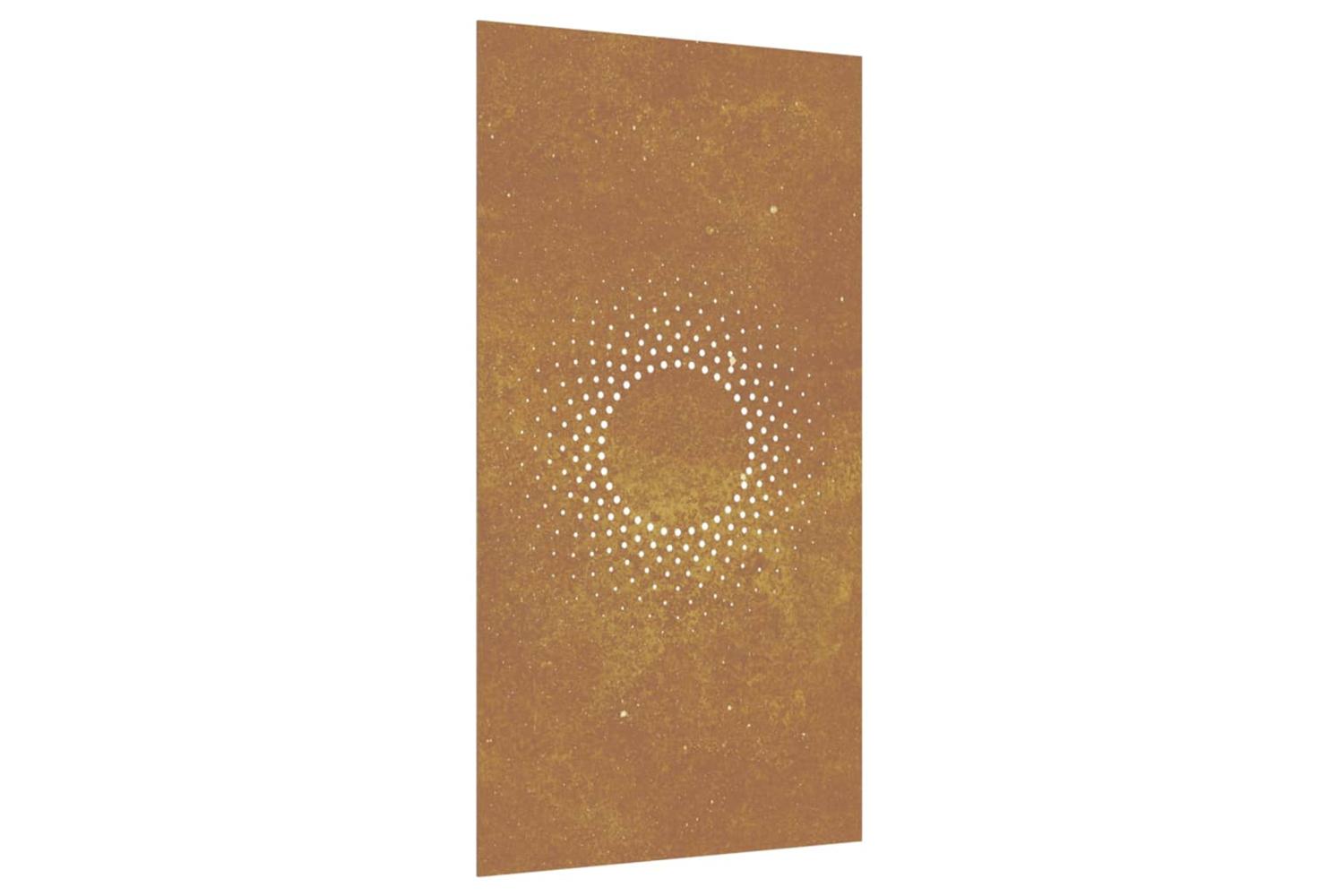Garden Wall Decoration 105x55 Cm Corten Steel Sun Design