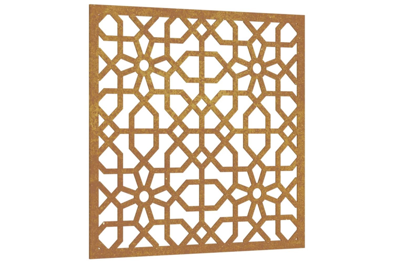 Garden Wall Decoration 55x55 Cm Corten Steel Moorish Design