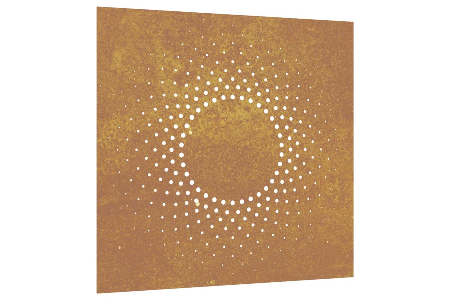 Garden Wall Decoration 55x55 Cm Corten Steel Sun Design